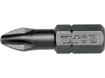 Bit profesional Yato 1 4 , 25mm, cap PH2, HRC 58-62, realizat din otel forjat, cu acoperire anticoroziva foto