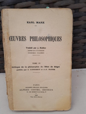 Oeuvres philosophiques - Karl Marx vol. IV foto