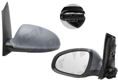 Oglinda exterioara Opel Astra J 09.2009- cu 7 pini , pt 5 usi partea dreapta View Max crom convex carcasa prevopsita grunduita reglare electrica cu i foto