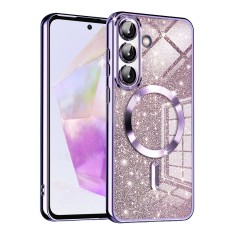 Husa pentru samsung galaxy a36, glitter magsafe, atasare magnetica, light purple foto