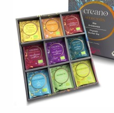 Set cadou ceai bio Creano Organic Herbal Tea, 27 plicuri piramida, 9 sortimente