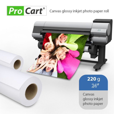 Rola foto Canvas glossy, 220g, latime rola plotter hartie 24 Inch foto