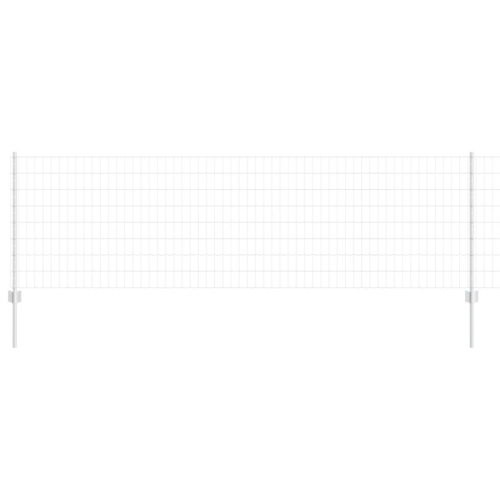 vidaXL Gard și St&acirc;lp Argintiu 0,8 x 10 m Oțel 3336162