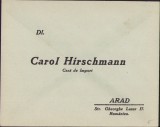 HST A248 Plic casa de import Carol Hirschmann Arad comerciant evreu