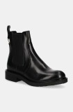 Billi Bi ghete chelsea de piele femei, culoarea negru, cu toc plat, A7103