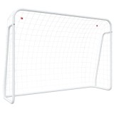 Cumpara ieftin Poarta de fotbal cu plasa, alb, 214x75x152 cm, otel/poliester