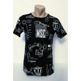 Tricou barbați negru imprimeu - XL