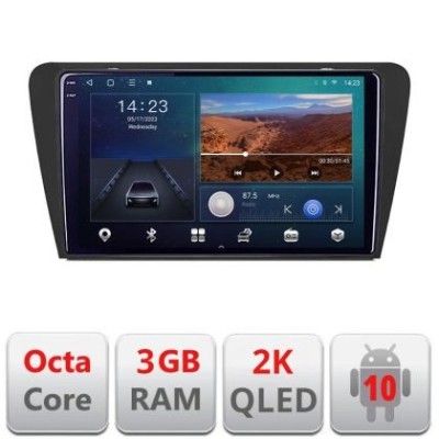 Navigatie Skoda Octavia 3 B-279 Android Ecran 2K QLED octa core 3+32 carplay android auto KIT-279+EDT-E310V3-2K CarStore Technology foto
