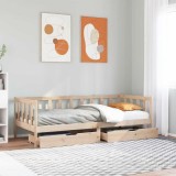 VidaXL Pat de zi cu sertare, 90x200 cm, lemn masiv pin