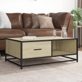 Cumpara ieftin Măsuță cafea stejar sonoma 90x57x35 cm lemn prelucrat și metal