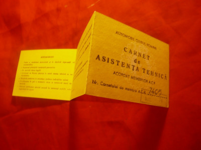 Carnet Asistenta Tehnica ACR 1986 foto