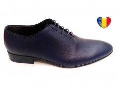 Pantofi barbati lux - eleganti din piele naturala bleumarin - cod 024BLMBOX foto