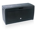 Box depozitare gradina Matuba 1190x480x600 mm, antracit, cu roti