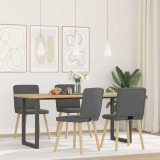 VidaXL Scaune de bucătărie pivotante, 4 buc., gri &icirc;nchis, textil