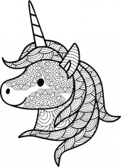 Sticker decorativ, Mandala, Unicorn, Negru, 82 cm, 7360ST foto