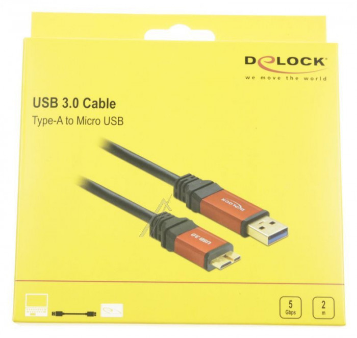 KABEL USB 3.0-A &gt; MICRO-B STECKER / STECKER 2 M PREMIUM 82761 DELOCK
