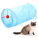 Cumpara ieftin Jucarie pentru pisica de tip Tunel, lungime 50 cm, culoare albastru, AVEX