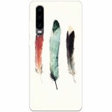 Husa silicon pentru Huawei P30, Three Feathers