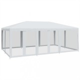 Cumpara ieftin Cort de petrecere cu 10 pereti din plasa, alb, 6x4 m, HDPE