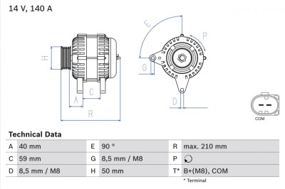 BOSCH 0 986 081 340 Generator / Alternator foto