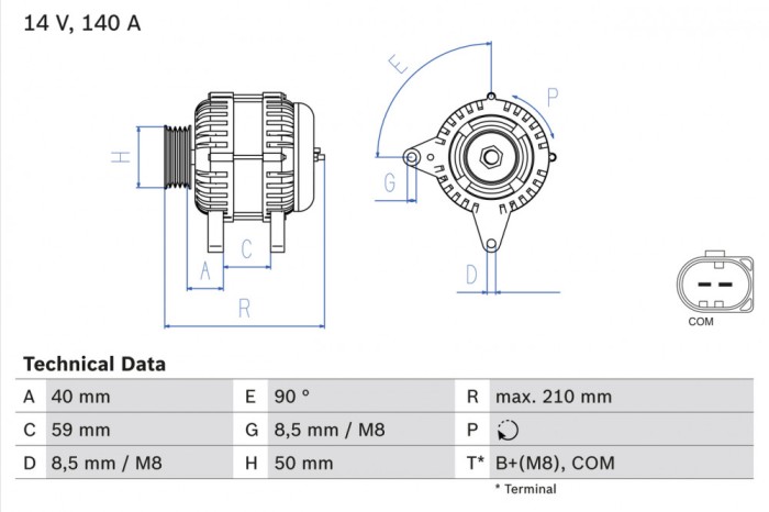 BOSCH 0 986 081 340 Generator / Alternator