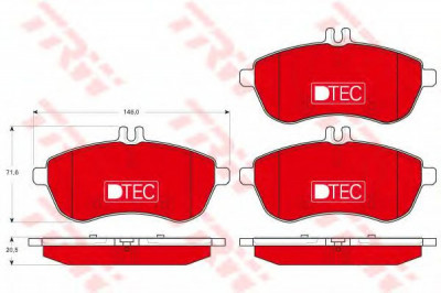 Set placute frana,frana disc MERCEDES E-CLASS Cabriolet (A207) (2010 - 2016) TRW GDB1736DTE foto