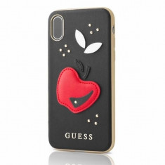 Husa Guess GUHCPXPFRBK iPhone X black Fruitistic foto