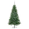 Brad Crăciun pre-iluminat artificial set globuri, verde, 180 cm