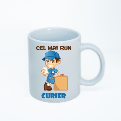 Cana alba personalizata curier, INOVATIX&amp;reg;. 330ml foto