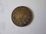 Medalie 14 iulie,ziua nationala a Republicii Franceze aproximativ 1890