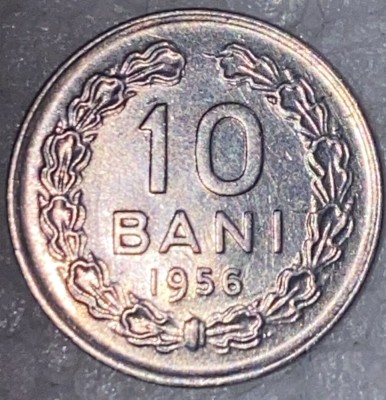 MONEDA RPR 10 BANI 1956/ STARE F.BUNA/ POZE foto