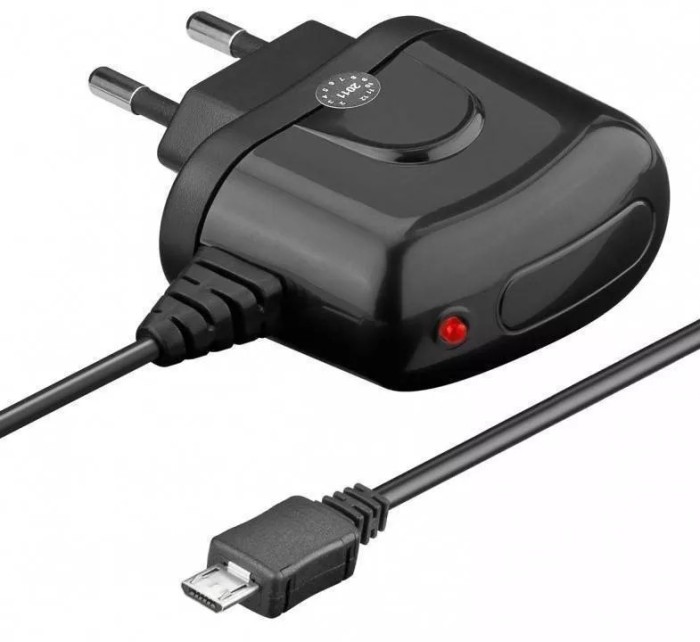 Alimentator USB 230V cablu micro USB 2.1A negru Goobay
