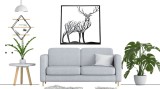 Tablou Cerb Lemn Gravat 49cm x 49cm - Decor Rustic Modern - Tablou Lemn Cerb - Cadou Original - Tablou Decorativ Lemn - Gravare Laser
