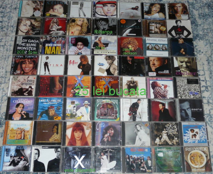 CD Tina Turner,Celentano,Rednex,Lady Gaga,Seal,Shakira,Diana Krall,Cher,Dalida