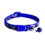 Zgarda ajustabila cu clopotel pentru caini si pisici, 18-32cm/1cm, Reglabil, Albastru, Ropet