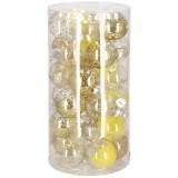 Set globuri de Craciun Inedit, 30 bucati, 7cm, transparente si auriu Household NewTrend
