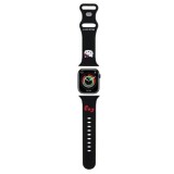 Curea pentru Apple Watch 1/2/3/4/5/6/7/8/9/10/SE/SE 2 (38/40/41/42mm) - Hello Kitty Strap Silicone Kitty Head (HKAWMSCHBLK) - Black