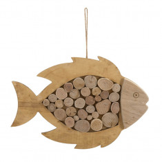 Decoratiune suspendabila Fish, Mauro Ferretti, 42.5x2x28.5 cm, lemn de tanoak/placaj, natural