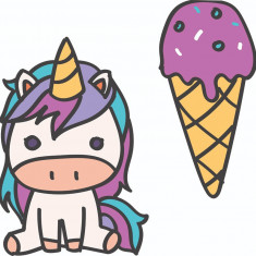 Sticker decorativ, Unicorn , Multicolor, 60 cm, 4958ST-2