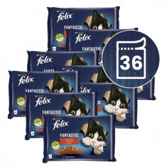 FELIX Fantastic pliculețe cu carne de vită și pui în gelatină 36 x 85 g