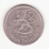 Monedă argint Finlanda 1 marcă 1966