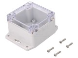 Carcasă universală GAINTA policarbonat 80x82x55mm cu lame de fixare IP68 gri deschis transparent