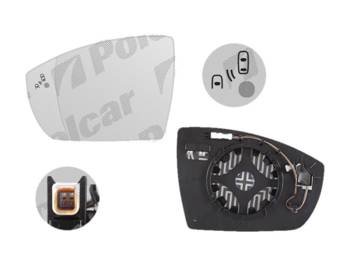 Geam oglinda exterioara Ford Ecosport 12.2013-10.2017/10.2017-, Escape 11.2012-02.2016/02.2016-12.2020, Kuga 01.2013-02.2016/02.2016-01.2020; stanga,