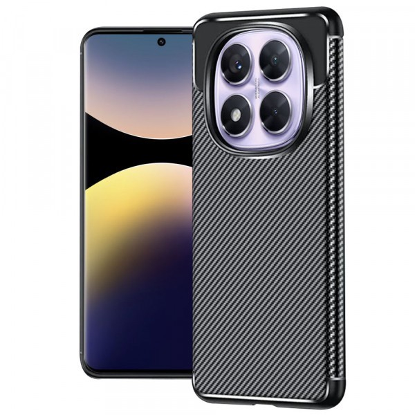 Husa pentru Xiaomi Redmi Note 14 Pro+ 5G / Note 14 Pro 5G / Poco X7, Techsuit, CarbonFiber, Neagra