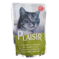 Hrana Umeda pentru Pisici Plaisir cu Somon si Cod, 100g, Hrana Pisici Plaisir, Hrana Pisici Adulte, Hrana pentru Pisici Adulte, Mancare pentru Pisici, foto