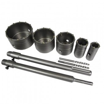 Set 5 carote pentru beton, Bass BS-1966, 2 adaptoare SDS Max si SDS plus, 30-100 mm foto