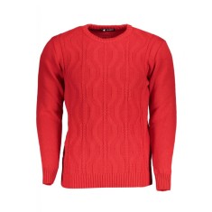 Pulover barbati cu aspect tricotat, Rosu, M