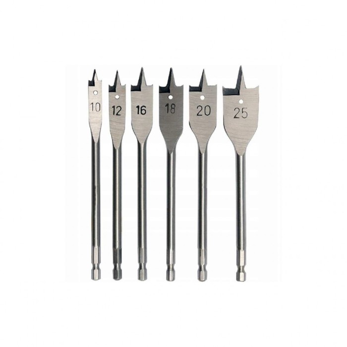 Burghiu lemn, plat set 6 (10, 12, 16, 18, 20, 25 mm) DSH 156007