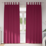 vidaXL Perdele cu perdele 2 pcs Roșu Vin 245 x 140 cm Poliester