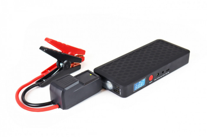 Baterie externa AMiO, mini robot pornire motor 12V si incarcator dispozitive electronice USB 5V , Jump Starter Auto
